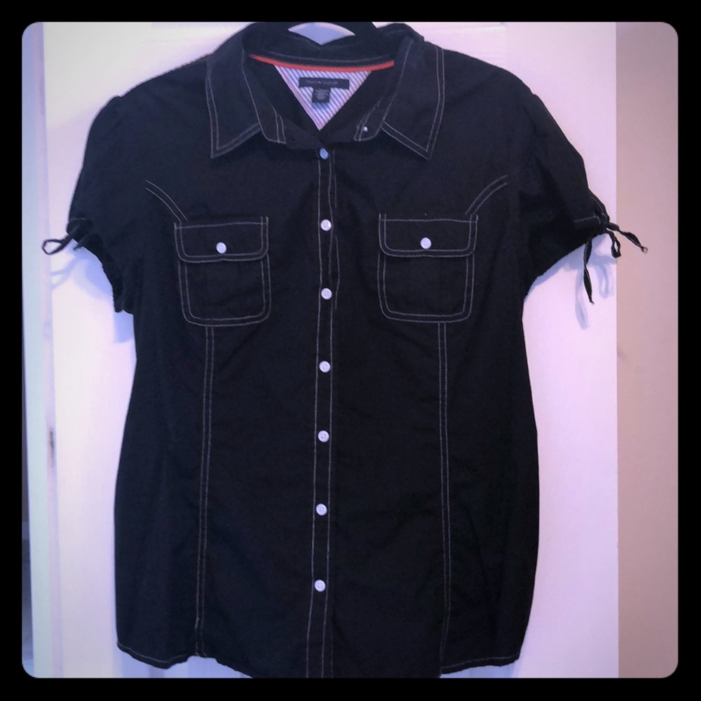 Tommy Hilfiger cotton blouse with sleeve ties